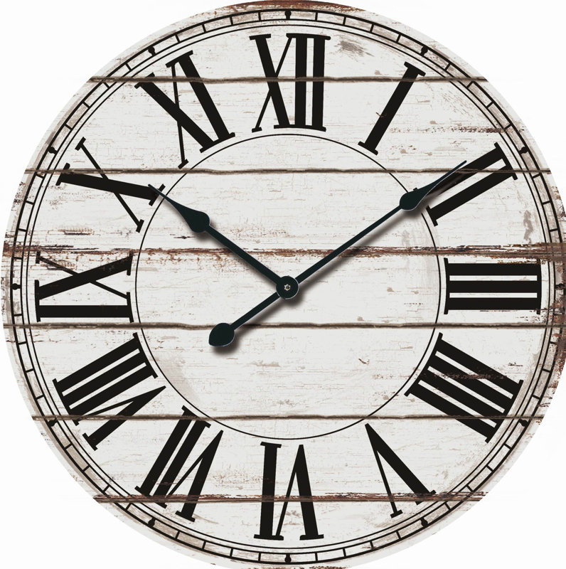 Nora Lane Oversized Rustic Wood 24" Wall Clock & Reviews Wayfair